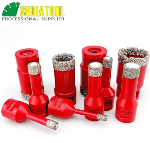 SHDIATOOL Dry Vacuum Brazed Diamond Drilling drill Bit granite, marble Hole saw M14 Thread bit drill porcelain tile stone crown