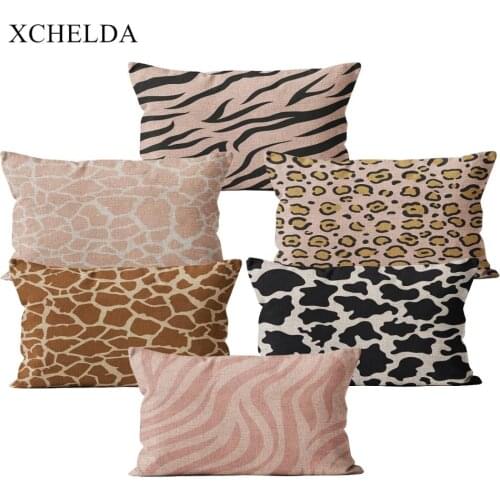 Animal Skin Pattern Cushion Cover Scandinavian Style Decorative 30*50 Linen Throw Pillow Case for Sofa Car Seat Pillowcase