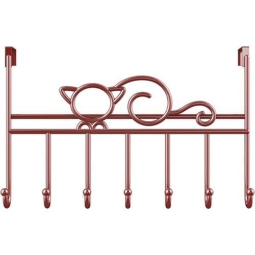 High quality 7-Hook over door hanger Iron Art Bag Clothes Key Scarf Hanging Holder Bathroom Kitchen Home Back Door organizer