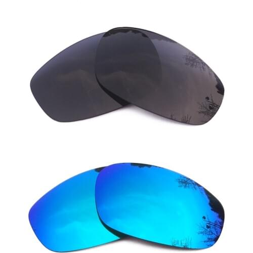 Black & Ice Blue Mirrored Polarized Replacement Lenses for Split Jacket Frame 100% UVA & UVB