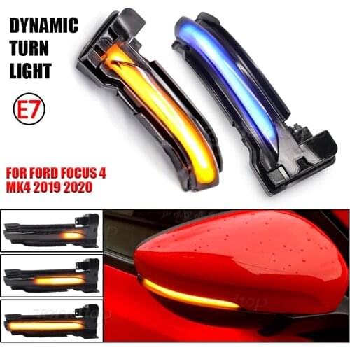 For Ford Focus 4 MK4 2019 2020 Wing Mirror Indicator Dynamic Turn Signal Lights Water Flowing Blinker Lamp