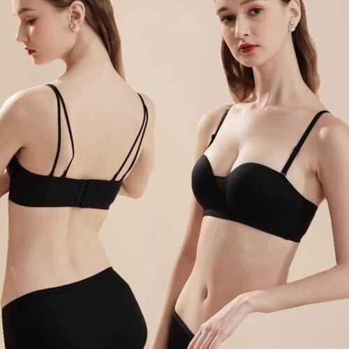 Womens Seamless Bra Thin Solid Color Sexy Underwear Push Up Underwear Wireless Bra Girl Fashion Bra Tube Top