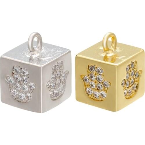 ZHUKOU gold/silver color square earrings pendant for women DIY earrings necklace jewelry accessories supplies wholesale VD815