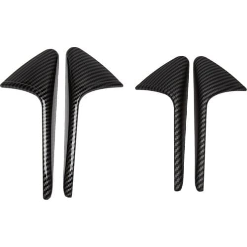 2set Car Camera Decorative Stickers ABS for Tesla Model 3/ Y 2021- Bcarbon Pattern Highlight & Carbon Pattern Matte