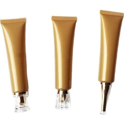 40ML Pearl Gold Cosmetic Plastic Squeeze Tube Acrylic Lid Skin Care Sunscreen Facial Cleanser Lotion Packaging Bottle 30pieces