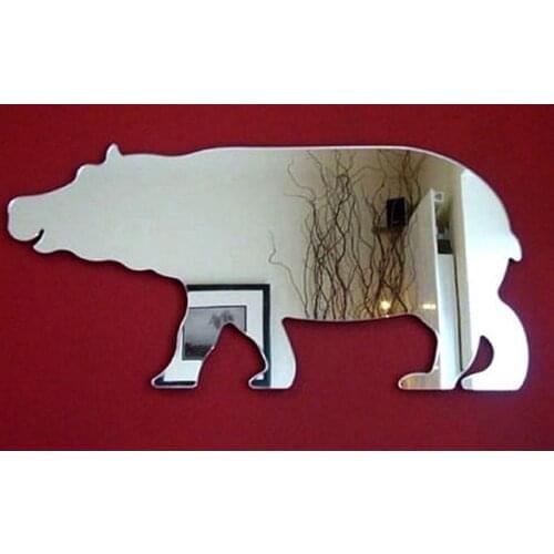 Animal shape acrylic wall mirror sticker , 3D decorative mirror wall sticker for kids bedroom deco
