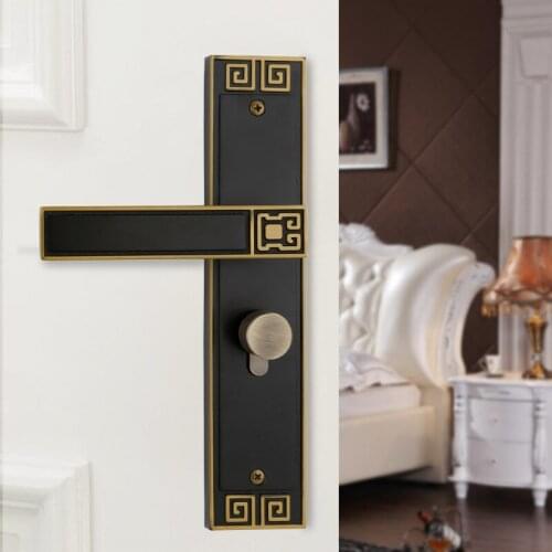 Aluminum Alloy Treasure Bedroom Room Handle Interior Wooden Door Lock Handle slides