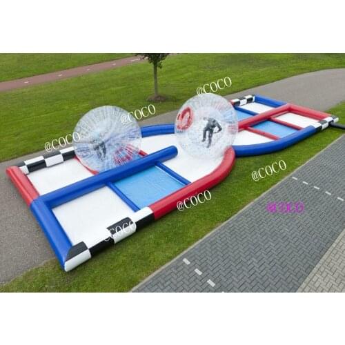 Free air ship to door,Outdoor sport game inflatable zorb ball race track,cheap zorb ball ramp way inflatable game
