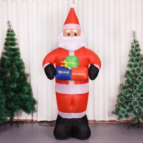 Big Size Christmas Inflatable Santa Claus Christmas Yard Decoration 2.1M LED Light Up Giant Party Christmas Decoration