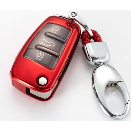 New Full Cover Soft TPU Car Key Case For Audi A1 A2 A3 A4 A5 A6 A7 TT Q3 Q5 Q7 R8 S6 S7 S8 SQ5RS5 Protector Accessories keychain