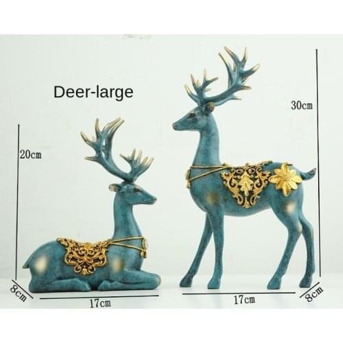 European Couple 2 Deer Light Luxury Decoration Living Room Modern Deer Crafts Wine Cabinet Move Home Decoration Christmas