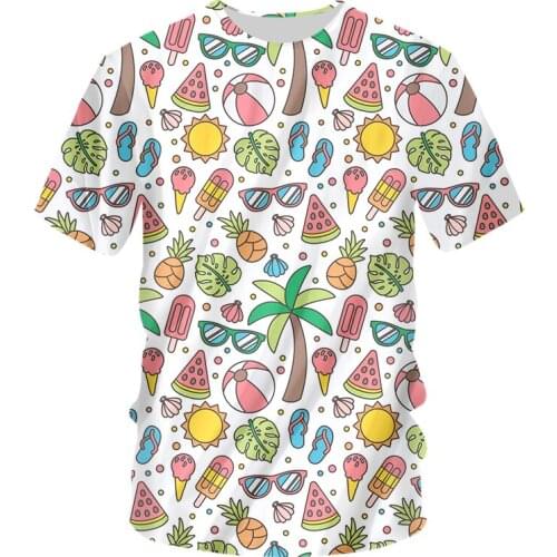 IFPD 3D Tropical Style Print Shirt Mens O-neck T Shirts Summer Short Sleeve Hip Hop Harajuku Oversized T Shirt Men Dropshipping