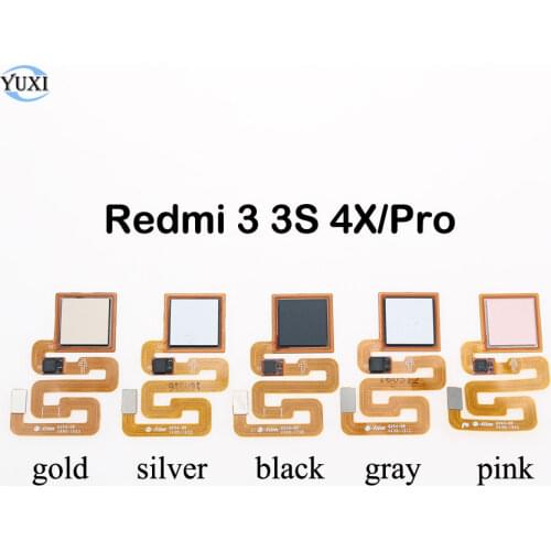 YuXi Repair Parts Fingerprint Sensor Flex Cable For Xiaomi Redmi 3 3S 4X / 4X Pro Finger ID Touch Flex Cable Replacement