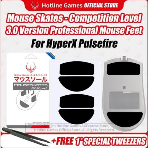 Hotline Games 3.0 Mouse Skates Mouse Feet Replacement for Kingston Hyper X Pulsefire Gaming Mouse,Smooth,Durable,Glide Feet Pads