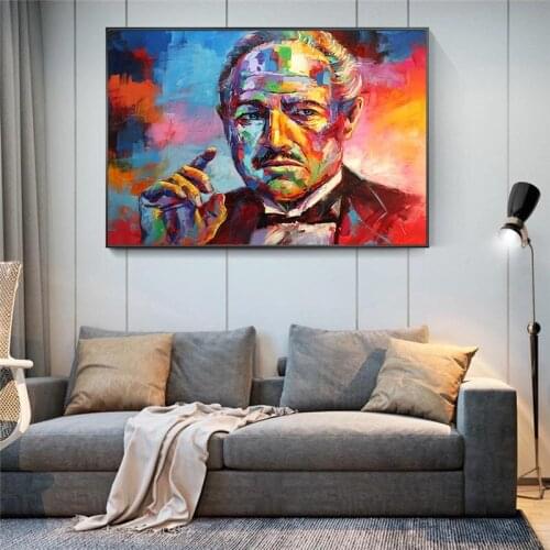 Classic Movie Godfather Art poster canvas painting wall Colorful Portrait pictures posters and prints for living room Home decor