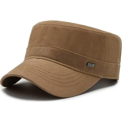 Mens Washed Cotton Military Hats Adjustable Size Navy Hat Men Flat Cap Bone Simple Casual Sports Caps Snapback Cap Dads Hats