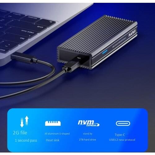 20Gbps M.2 NVME SSD Enclosure Type-C Solid State Drive SSD Case ASM2364 Chip HDD Box with USB Cable for M2 M KEY SSD Adapter