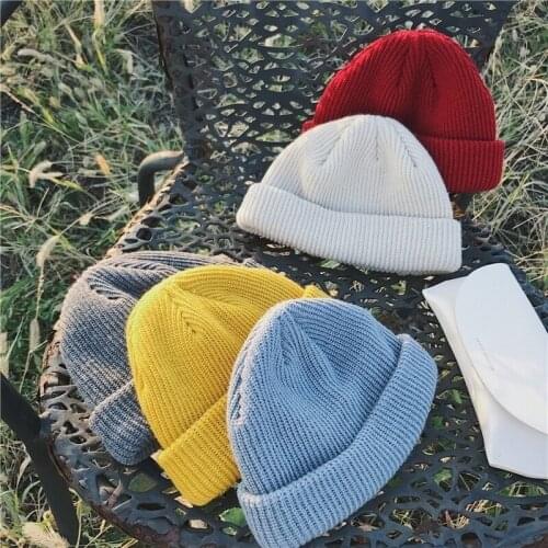 2021 Cold Hat Mens Korean-Style Autumn and Winter Short Version Knitted Hat Closed Toe Wool Landlady Skullcap 3.6