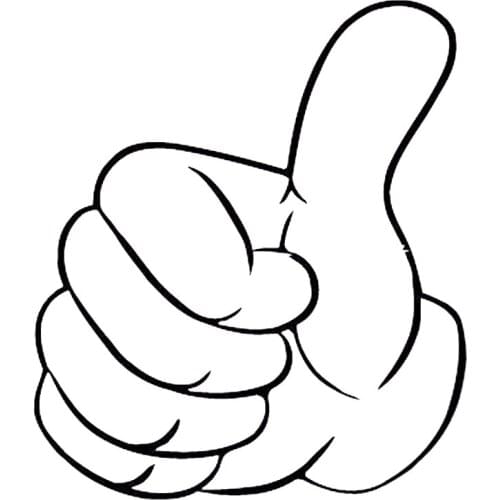 LLY-1421 Creative Sticker Cartoon Hand Gesture Thumb Up Success Modeling Decal PVC Fashion Cars Accessories Waterproof Decals