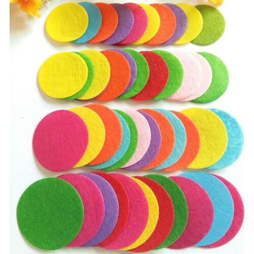 50pieces 35,40,45,50mm mix color Non-woven fabric Padded Felt round shape craft DIY Appliques Clothing decoration fabric flower
