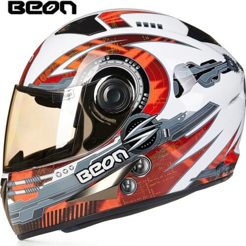 Original BEON Motorcycle helmet ECE Approved Classic full face Motorbike Kart Racing Helmet motociclistas capacete