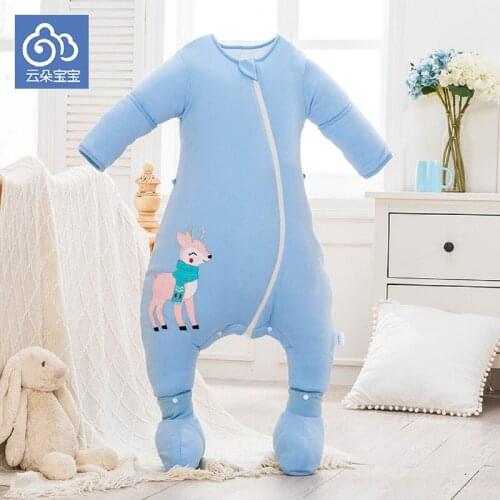 Autumn and winter boy girl chirdren envelop for newborns split sleeping bag pure cotton thickened anti kicking quilt for neonate