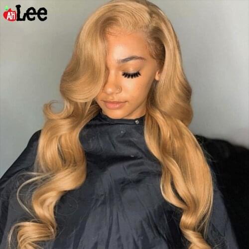 13x6 Honey Blonde Color Body Wave Peruvian Human Hair Wigs Top Hairline 13x4 Lace Front Wig Transparent Lace Wig For Black Women