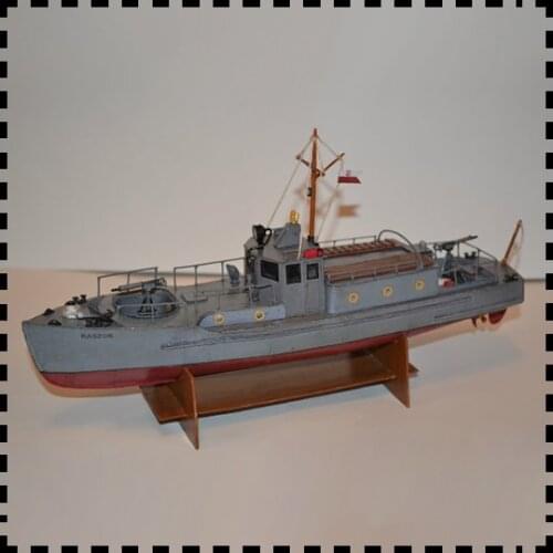 1:50 Scale Polish Kaszub Motorcycle Patrol Boat DIY PAPER Model Kit Puzzles Handmade Toy DIY