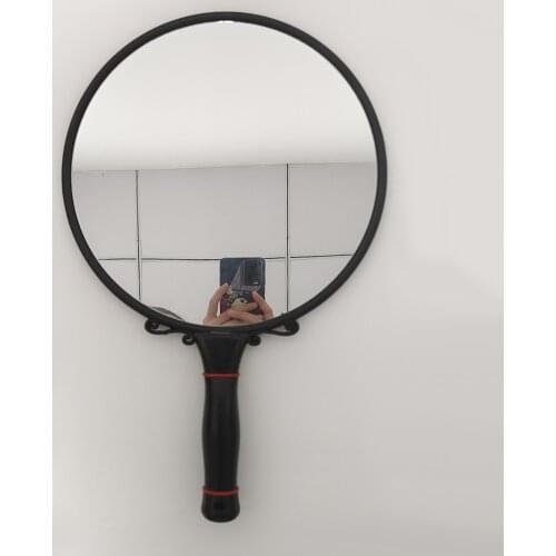 Handheld Mirror Professional Handheld Salon Barbers Hairdressers Mirror With Handle Practical Hand Mirror For Home Salon(Black)