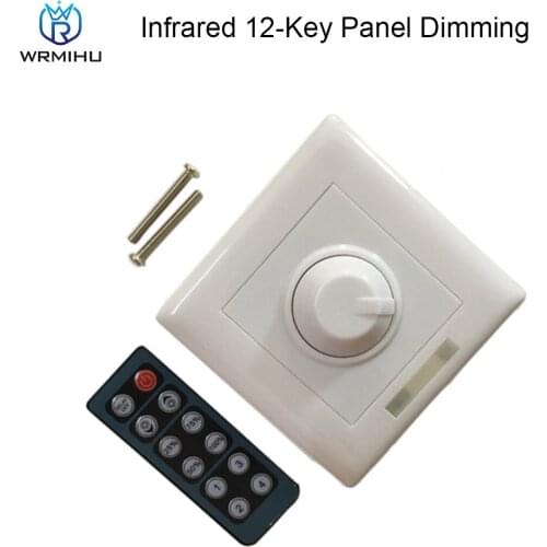 PWM Signal DC12-24V IR Remote Control 12 Keys 86 Panel Dimmer Manual Knob Stepless Brightness Adjustment For Wall Washer