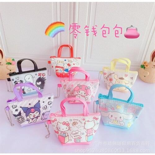 Sanrio Hello Kitty Clutch Cartoon Zipper Coin Purse Cartoon Childrens Coin Purse Melody Wallet