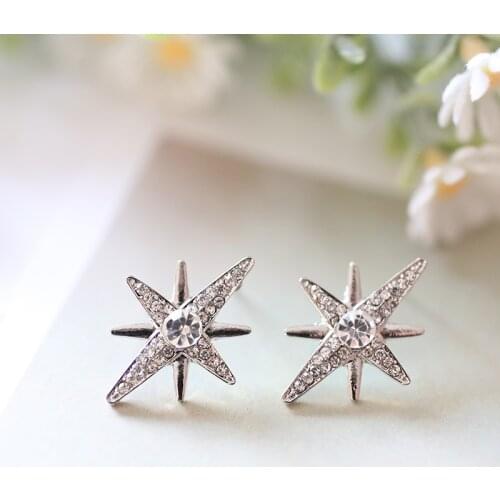 VEYO Cute Star Rhinestone Stud Earrings For Woman Fashion Jewelry Gift