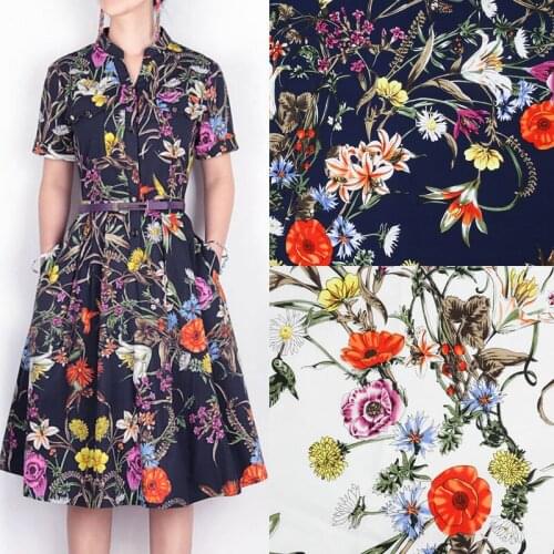 Natural Organic Cotton Plant Printed Fabric Parent-child Clothing Shirt Children Fabrics Cloth Per Meter for Dress Home Textile