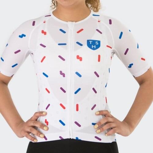 Women TSH Speed race shirt White female cycling jersey Top quality bicycle clothes Short sleeve ride shirt with Silicone webbing