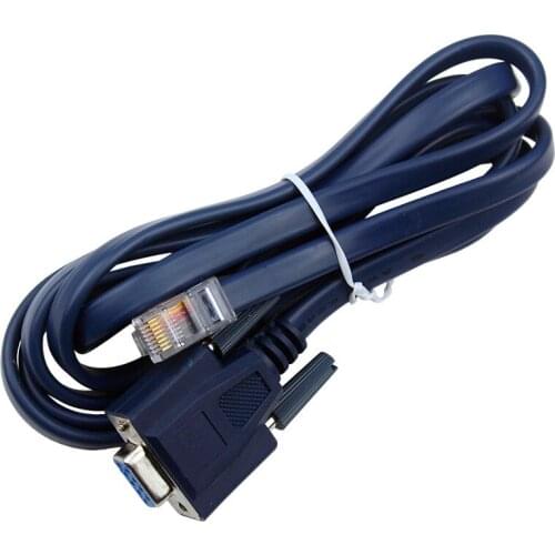 1 pcs RJ45 TO RS232 blue flat cable to serial cable DB9F/8P8C 1.5 m adapter cable