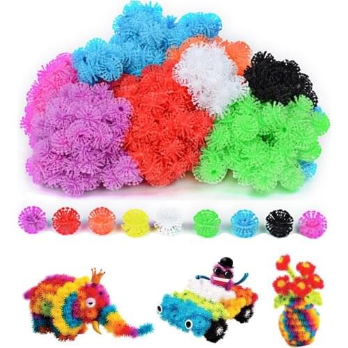 400/700Pcs Thorn Ball Magic Puffer Ball DIY Assembling Toys Assemble Creative Blocks Squeezed Educational Handmade Toys