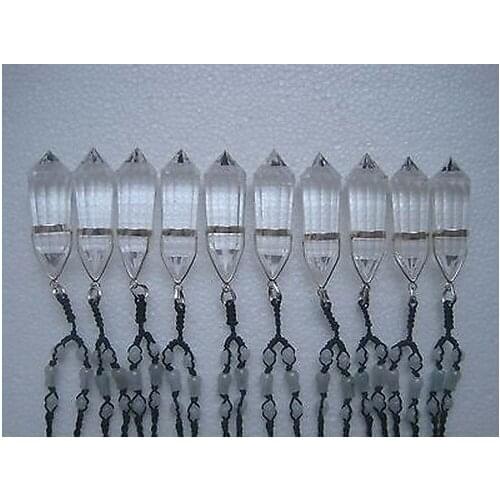 A*10 Natural Vogel Style Clear Crystal 12 sided DT Wand Pendants Silver