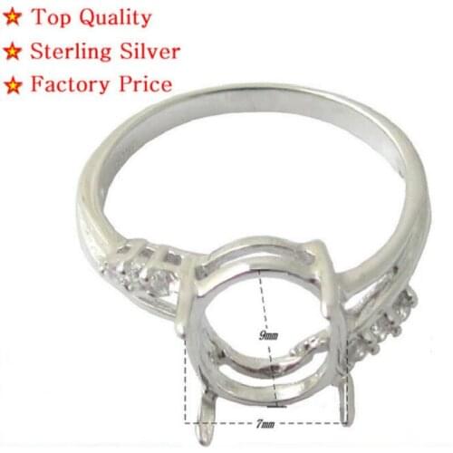 Beadsnice ID27341smt4 Top Quality Pure Silver 925 Semi Engagement Wedding Bezel Prong Settings DIY Jewely Round Trendy Rings