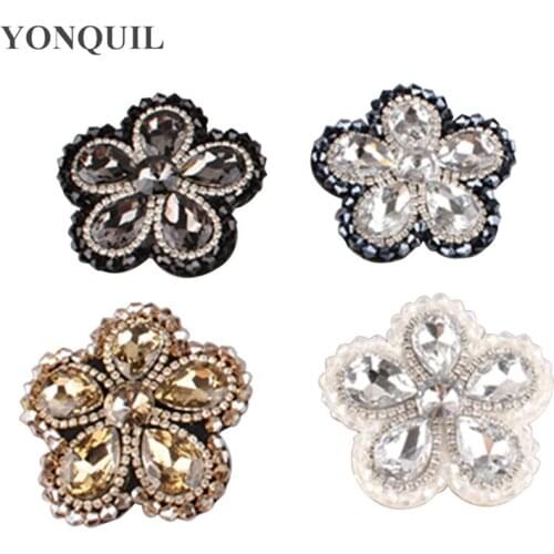 Big Rhinestones 5.7 CM Patch Beaded Caps Applique Crystal For Handicrafts Trim Hats Garment DIY Jewlery Accessories SYBB129