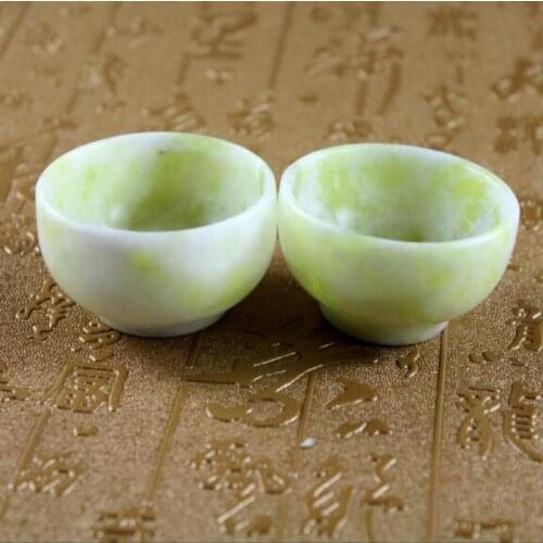 Jade Cups,Chinese hand carved Jade Tea Cups,Natural Jade small Tea Bowls 2PC
