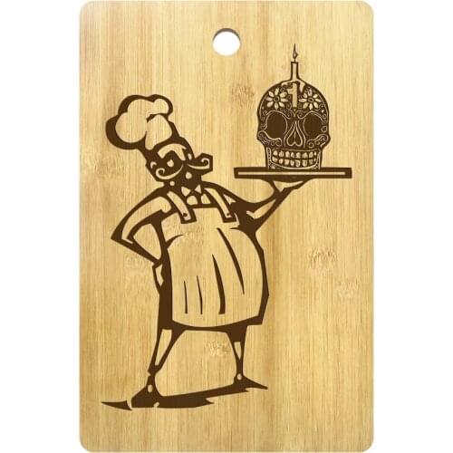 Day of The Dead Chef Skull Cook Engrave Cutting Board Dia De Los Muertos Kitchen Cooking Accessories Custom Name Chopping Board
