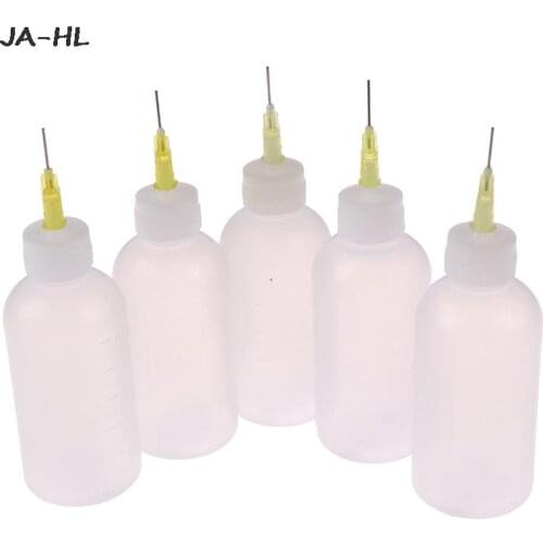 50ml Transparent Plastic Needle Bottles Glue Dispenser Clear Liquid Dropper Bottle for Rosin Solder Flux Paste Bottle 1Pcs New