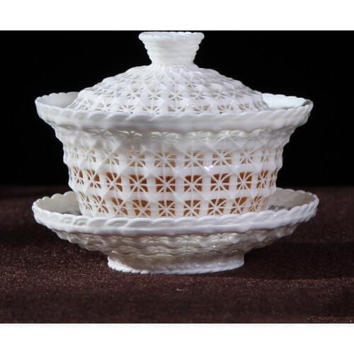 Ceramic Hollow Tea Tureen Creative Tea Set Master Tea Bowl with Lid Saucer Kit Gaiwan Teaware Teapot For Travel Easy Kettle