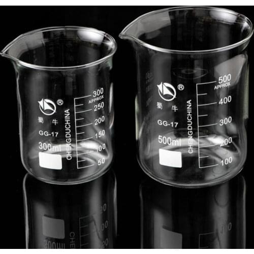 25ml to 200ml Lab Measuring Cup Transparent Borosilicate Glass Beaker with Graduated Scale for Laboratory Chemistry Equipment