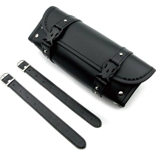 1Pcs Motorcycle Retro PU Leather Front Forks Tool Bag Luggage SaddleBag Universal Motorbike Custom For Suzuki BMW Honda Yamaha