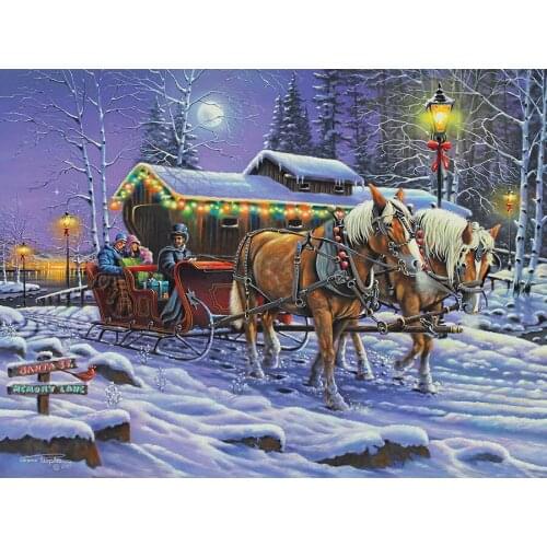 14/16/18/27/28 Embroidery Counted Cross Stitch Kits Needlework - Crafts DMC Color DIY Arts Handmade Decor -Christmas night