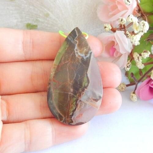 Natural gemstone ,Mushroom Jasper fashion Pendant Bead,51x28x6mm,14g