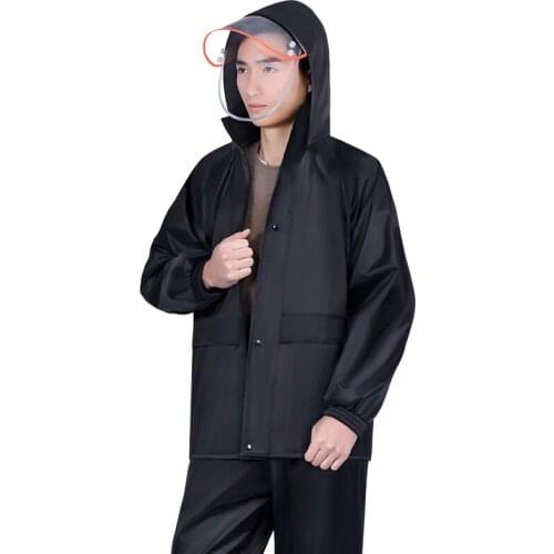 Impermeable Raincoat Rain Pants Suit Thicken Hooded Men Women Rain Jacket Outdoor Work Motorcycle Split Style Rainproof Coat