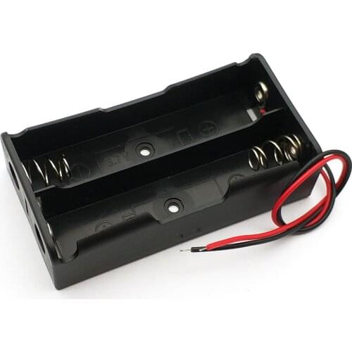 New Black Plastic Storage Box Case Holder For Battery 18650 With 6" Wire Leads 2x18650