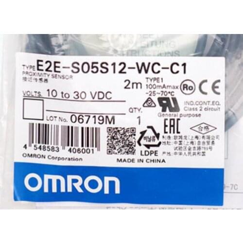 Omron new authentic original proximity switch M5 sensor E2E-S05S12-WC-C1 normally open NPN E2E-S05S12-WC-C2-2 Normally closed